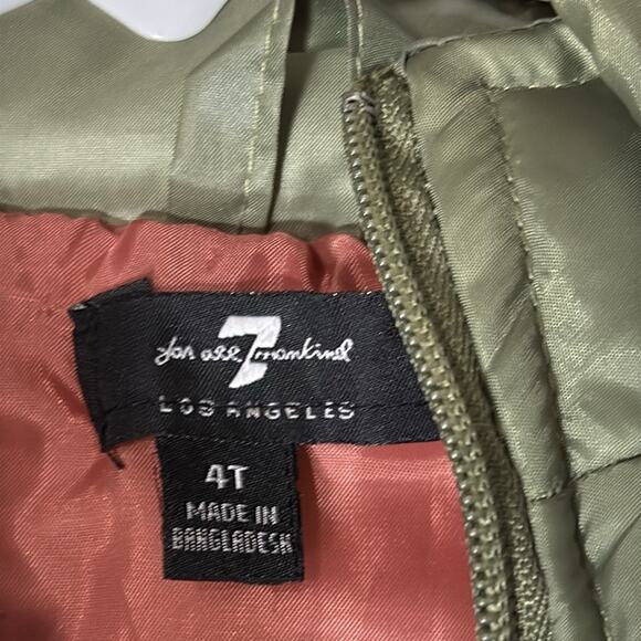 7FAMK girls 4t green puffer coat with hood - Picture 3 of 5